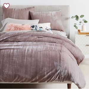 West Elm Crinkle Velvet King Duvet Cover and Shams